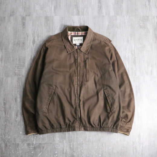 “ORVIS” fade brown cotton harrington jacket