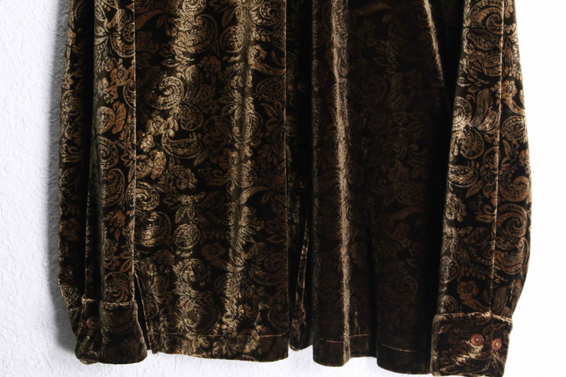 blond paisley pattern velour shirt