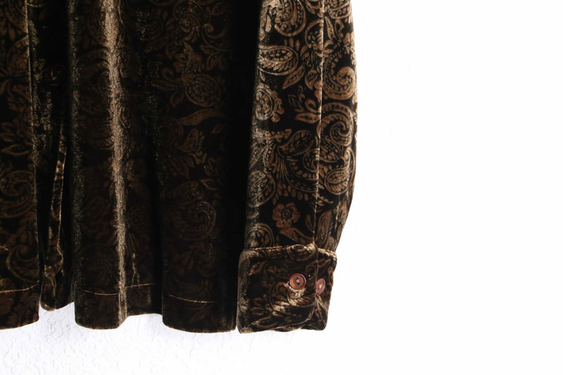 blond paisley pattern velour shirt