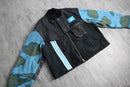 Re:make leather × knit docking jacket