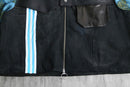 Re:make leather × knit docking jacket