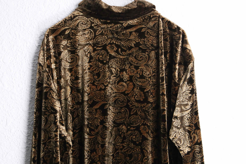 blond paisley pattern velour shirt