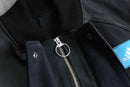 Re:make leather × knit docking jacket