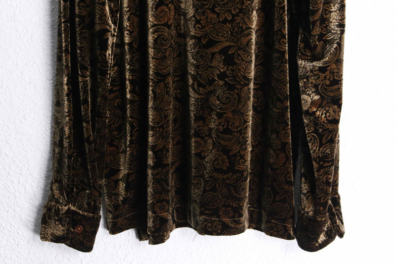blond paisley pattern velour shirt