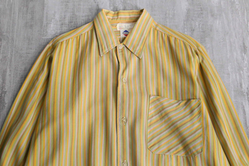 70’s stripe pattern dress shirt