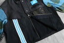 Re:make leather × knit docking jacket