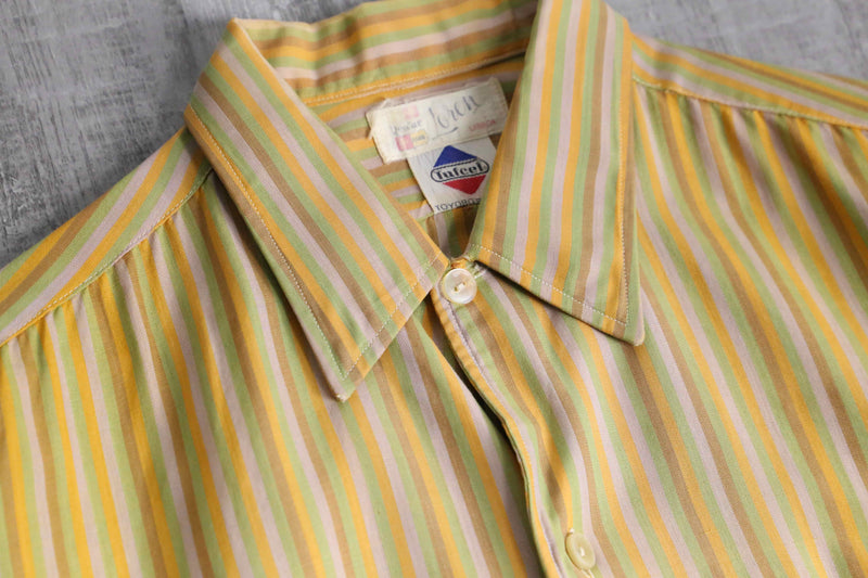 70’s stripe pattern dress shirt
