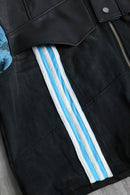 Re:make leather × knit docking jacket