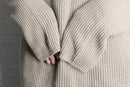"GAP" ruglan sleeve beige ribbing knit pullover