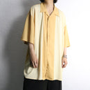 pale yellow open collar over size s/s shirt