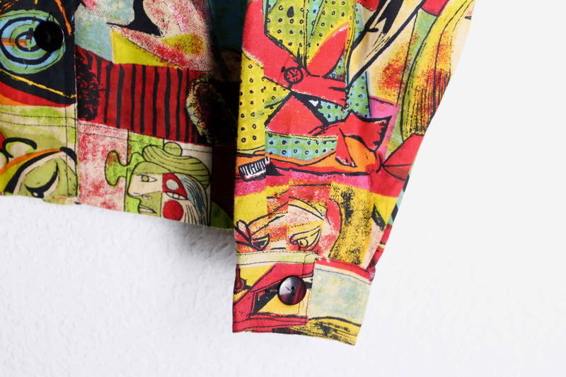 Picasso art graphic linen×rayon shirt jacket