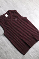 “adidas” bordeaux v-neck knit vest
