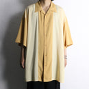 pale yellow open collar over size s/s shirt