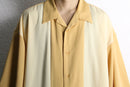 pale yellow open collar over size s/s shirt