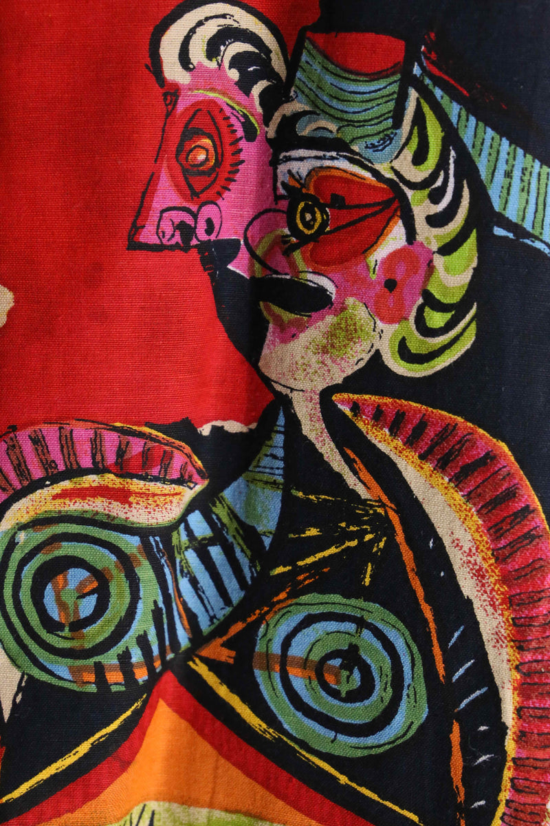 Picasso art graphic linen×rayon shirt jacket