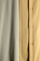 pale yellow open collar over size s/s shirt