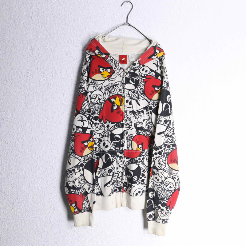 ”ANGLY BIRDS” total character print zip parka