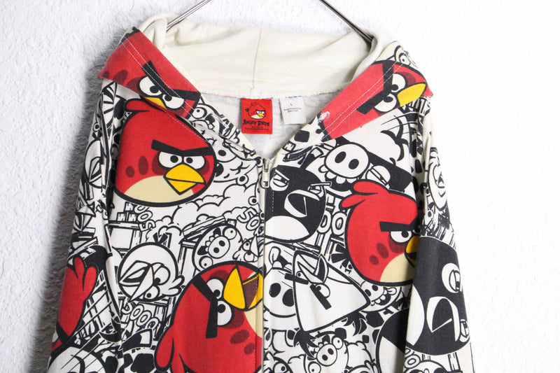 ”ANGLY BIRDS” total character print zip parka