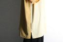 pale yellow open collar over size s/s shirt