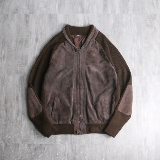 moca brown suede switch design cardigan