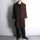 "chico’s" red & black brocade long dress coat