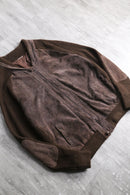 moca brown suede switch design cardigan