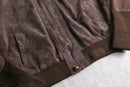 moca brown suede switch design cardigan