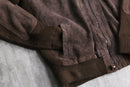 moca brown suede switch design cardigan