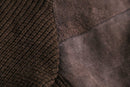 moca brown suede switch design cardigan