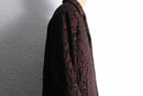 "chico’s" red & black brocade long dress coat