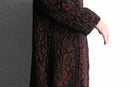 "chico’s" red & black brocade long dress coat