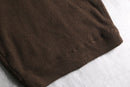 moca brown suede switch design cardigan