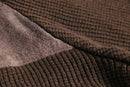 moca brown suede switch design cardigan