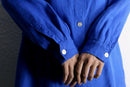 90’s "chico’s" light blue oversized linen shirt