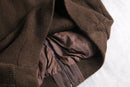 moca brown suede switch design cardigan