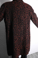 "chico’s" red & black brocade long dress coat