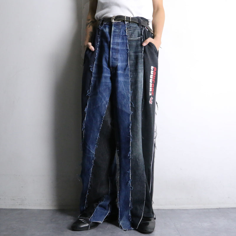 "Re:make" docking wide straight denim pants