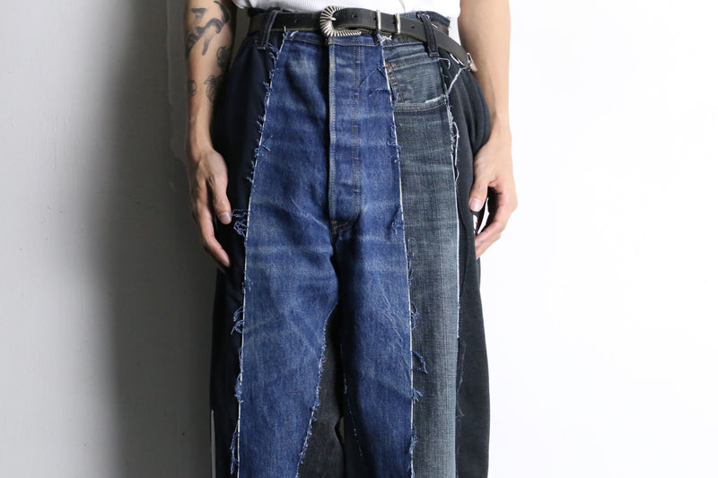 "Re:make" docking wide straight denim pants