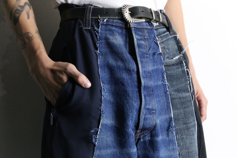 "Re:make" docking wide straight denim pants