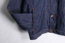 "PLATINUM FUBU" back design big silhouette denim jacket