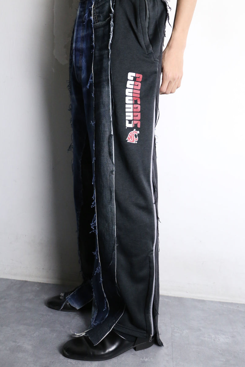 "Re:make" docking wide straight denim pants