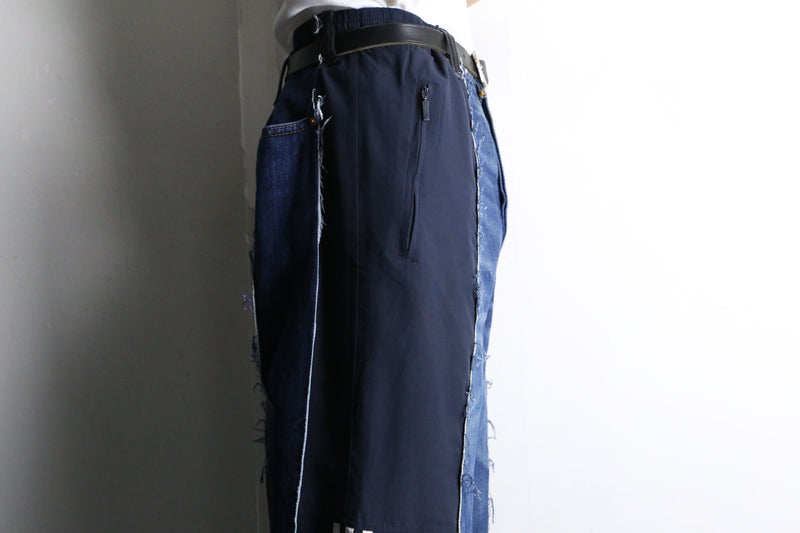 "Re:make" docking wide straight denim pants