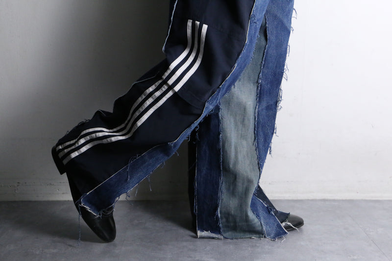 "Re:make" docking wide straight denim pants