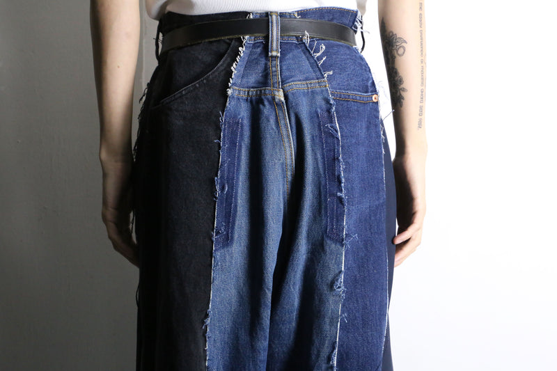 "Re:make" docking wide straight denim pants