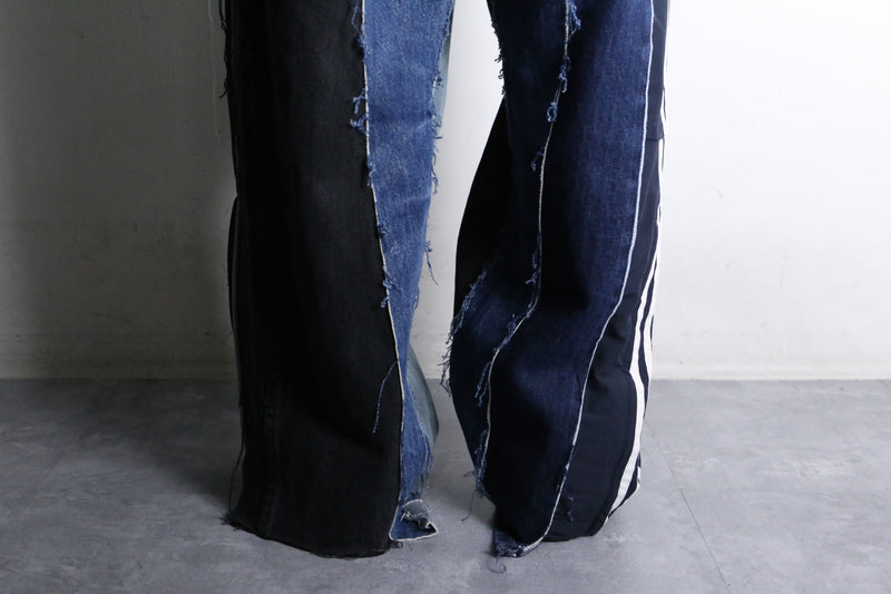 "Re:make" docking wide straight denim pants