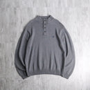 90-00's "CHAPS" mock neck half button oversized cotton knit