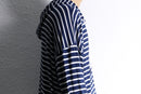 navy and white striped rayon blend pullover hoodie