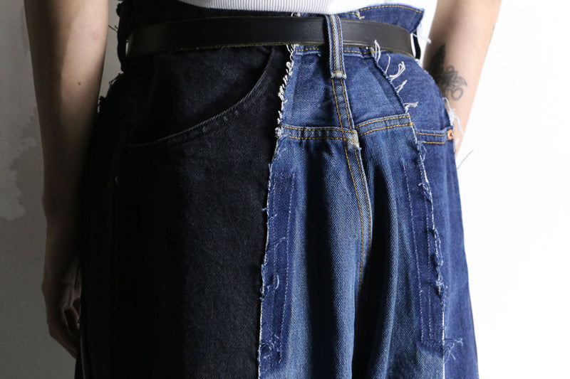 "Re:make" docking wide straight denim pants