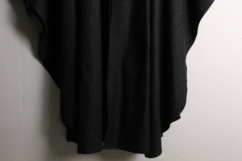 black super wide poncho coat