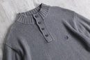 90-00's "CHAPS" mock neck half button oversized cotton knit